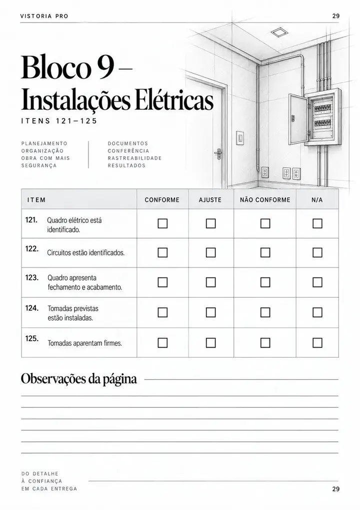 Página real de instalações do Vistoria PRO